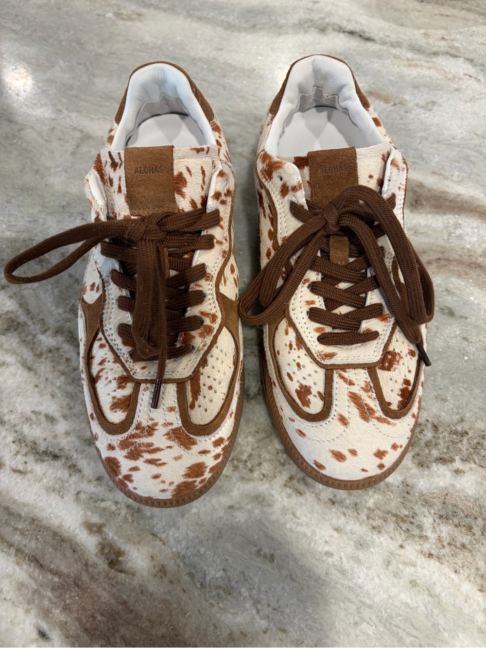 ALOHAS Tb.490 Rife Cow Print Calf Skin Sneakers EU 38 US 7-7.5